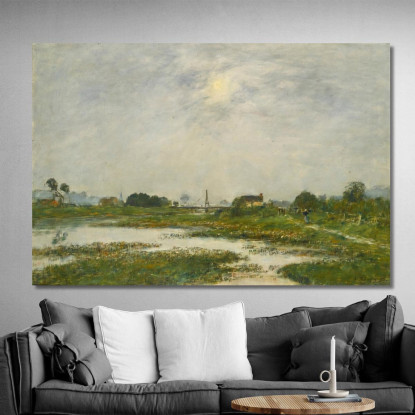 Le Rive Della Touques Durante Le Grandi Maree Eugène Boudin ebd88 quadro stampato su tela