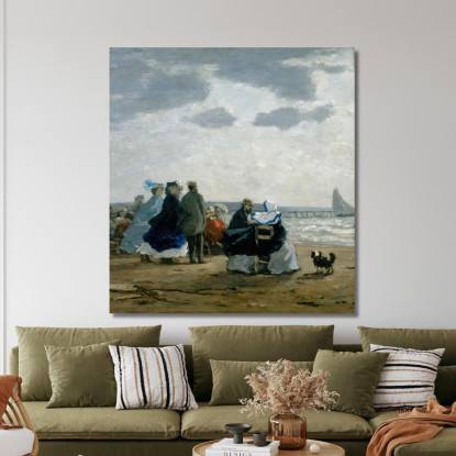 Sulla Spiaggia A Dieppe Eugène Boudin ebd97 quadro stampato su tela