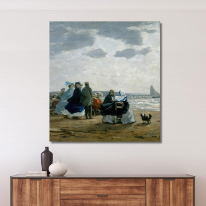Sulla Spiaggia A Dieppe Eugène Boudin ebd97 quadro stampato su tela