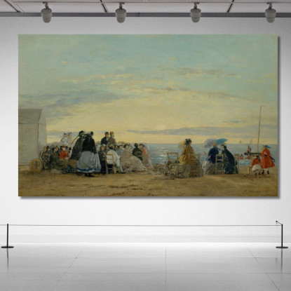 Sulla Spiaggia Al Tramonto Eugène Boudin ebd98 quadro stampato su tela