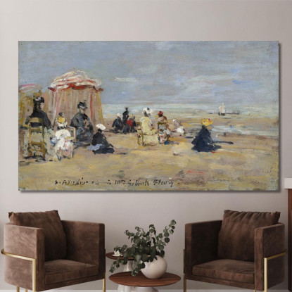 Sulla Spiaggia Eugène Boudin ebd100 quadro stampato su tela