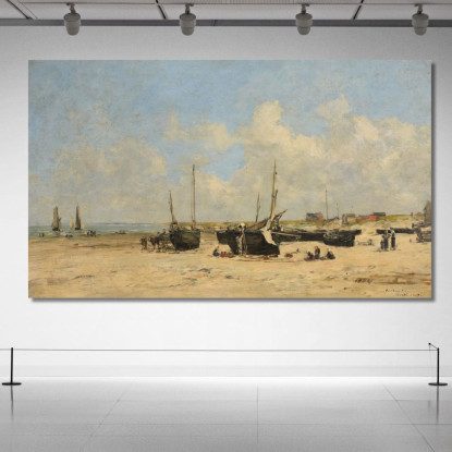 Spiaggia Di Berck A Bassa Marea Eugène Boudin ebd106 quadro stampato su tela