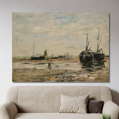 Riva Di Berck A Bassa Marea Eugène Boudin ebd115 quadro stampato su tela