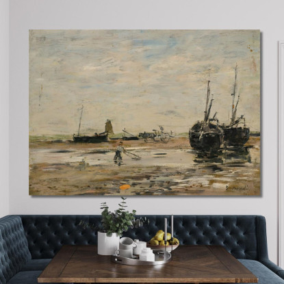 Riva Di Berck A Bassa Marea Eugène Boudin ebd115 quadro stampato su tela