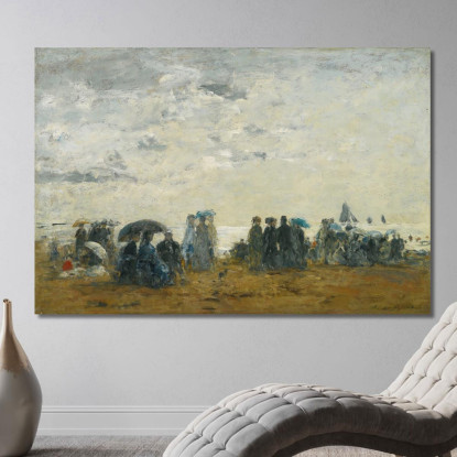 Scena Di Spiaggia A Trouville Eugène Boudin ebd123 quadro stampato su tela