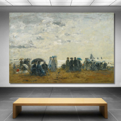 Scena Di Spiaggia A Trouville Eugène Boudin ebd123 quadro stampato su tela