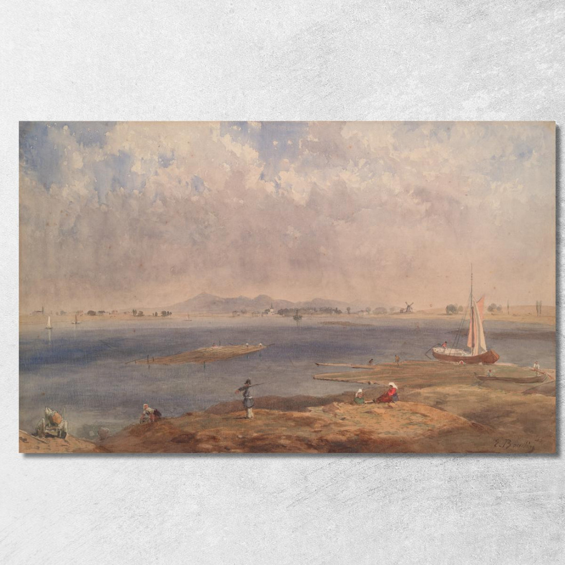 Paesaggio Marino In Bretagna Eugène Boudin ebd125 quadro stampato su tela