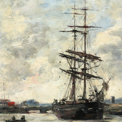 Nave Sulla Touques Eugène Boudin ebd126 quadro stampato su tela