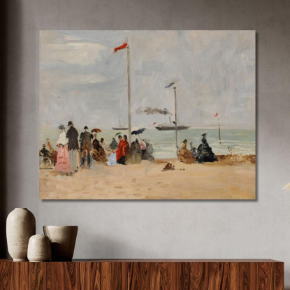 Sulla Spiaggia Di Trouville Eugène Boudin ebd131 quadro stampato su tela