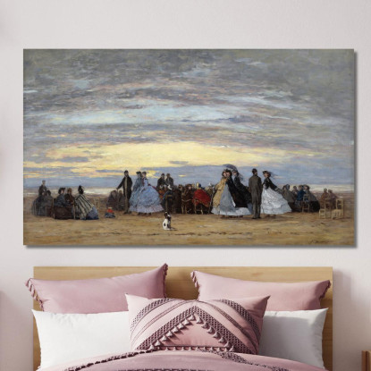 La Spiaggia Di Villerville Eugène Boudin ebd135 quadro stampato su tela