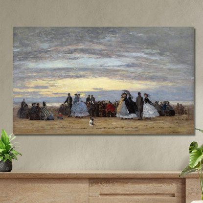 La Spiaggia Di Villerville Eugène Boudin ebd135 quadro stampato su tela