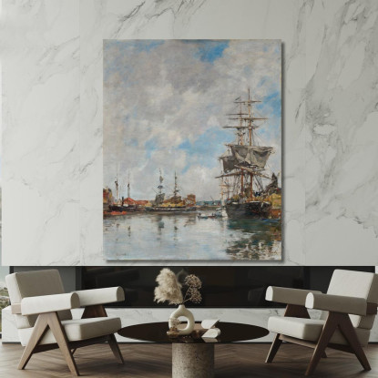 Il Molo Di Deauville Eugène Boudin ebd140 quadro stampato su tela