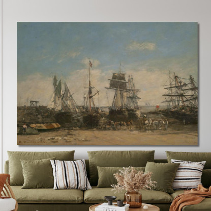 La Riva Di Portrieux - Costa Nord Eugène Boudin ebd144 quadro stampato su tela