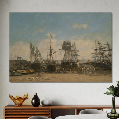 La Riva Di Portrieux - Costa Nord Eugène Boudin ebd144 quadro stampato su tela