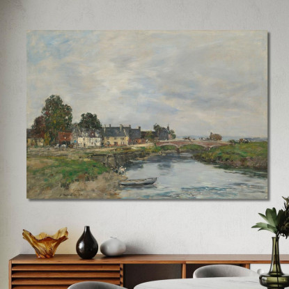 Touques - Il Vecchio Porto A Bassa Marea Eugène Boudin ebd146 quadro stampato su tela