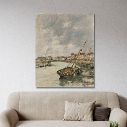 Trouville Il Porto Bassa Marea Eugène Boudin ebd151 quadro stampato su tela