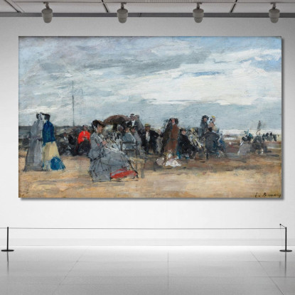 Trouville Scena Di Spiaggia 2 Eugène Boudin ebd156 quadro stampato su tela