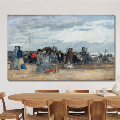 Trouville Scena Di Spiaggia 2 Eugène Boudin ebd156 quadro stampato su tela