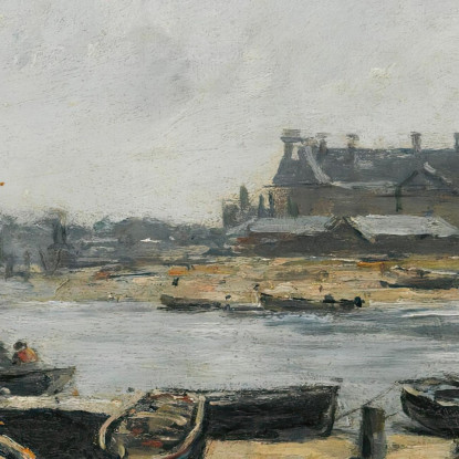 Trouville Vista Del Porto Presa Dall'Imbarcadero Eugène Boudin ebd159 quadro stampato su tela