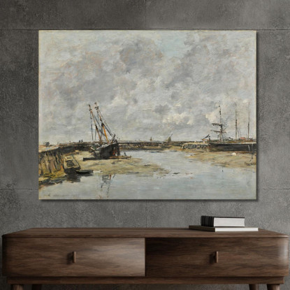 Trouville Le Dighe Bassa Marea Eugène Boudin ebd160 quadro stampato su tela