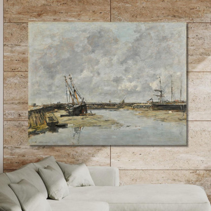 Trouville Le Dighe Bassa Marea Eugène Boudin ebd160 quadro stampato su tela