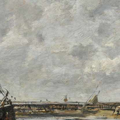 Trouville Le Dighe Bassa Marea Eugène Boudin ebd160 quadro stampato su tela