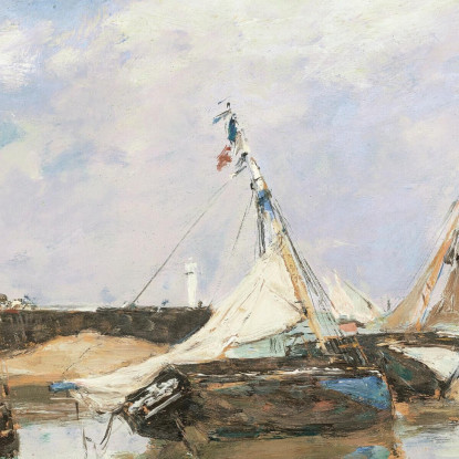 Trouville. Barche Arenate Tra Le Dighe Eugène Boudin ebd161 quadro stampato su tela