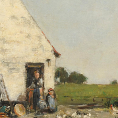 Un Angolo Di Fattoria Nei Dintorni Di Dunkerque Eugène Boudin ebd163 quadro stampato su tela