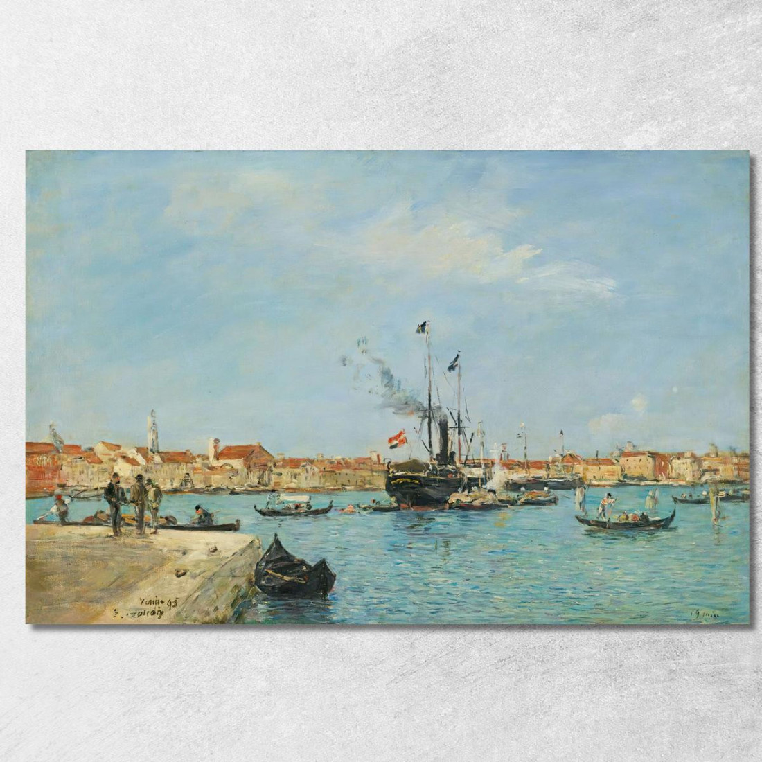 Venezia Il Canal Grande Vapori E Gondole Eugène Boudin ebd168 quadro stampato su tela