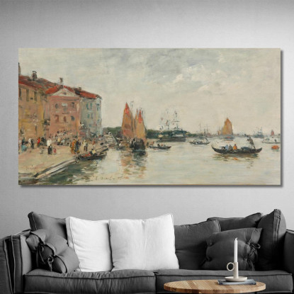 Venezia Il Molo E La Chiesa Di San Biagio Eugène Boudin ebd174 quadro stampato su tela