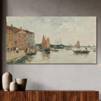 Venezia Il Molo E La Chiesa Di San Biagio Eugène Boudin ebd174 quadro stampato su tela