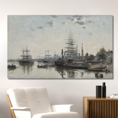 Veduta Di Bordeaux Dal Quai Des Chartrons Eugène Boudin ebd175 quadro stampato su tela
