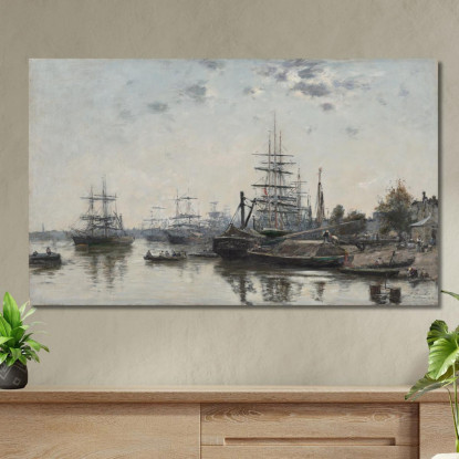 Veduta Di Bordeaux Dal Quai Des Chartrons Eugène Boudin ebd175 quadro stampato su tela