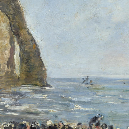 Lavandaie Sulla Spiaggia Di Étretat Eugène Boudin ebd183 quadro stampato su tela