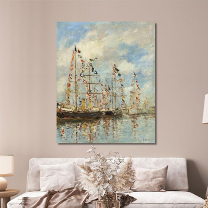 Bacino Degli Yacht A Trouville-Deauville Eugène Boudin ebd185 quadro stampato su tela