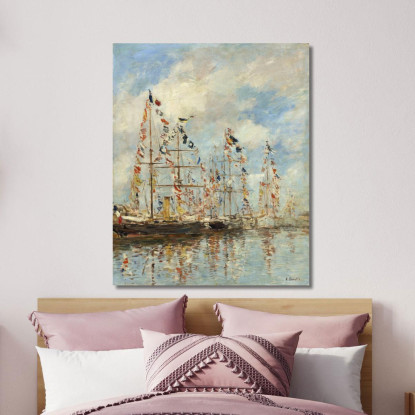 Bacino Degli Yacht A Trouville-Deauville Eugène Boudin ebd185 quadro stampato su tela
