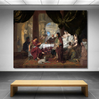 Il Banchetto Di Cleopatra Gerard de Lairesse gdl11 quadro stampato su tela