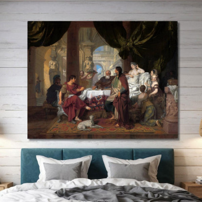Il Banchetto Di Cleopatra Gerard de Lairesse gdl11 quadro stampato su tela