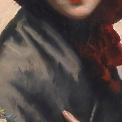 Dama Con Cappello Gustave Jean Jacquet gjj9 quadro stampato su tela