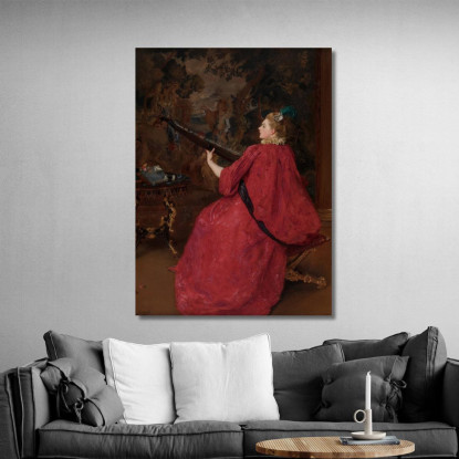 La Musicista Gustave Jean Jacquet gjj16 quadro stampato su tela