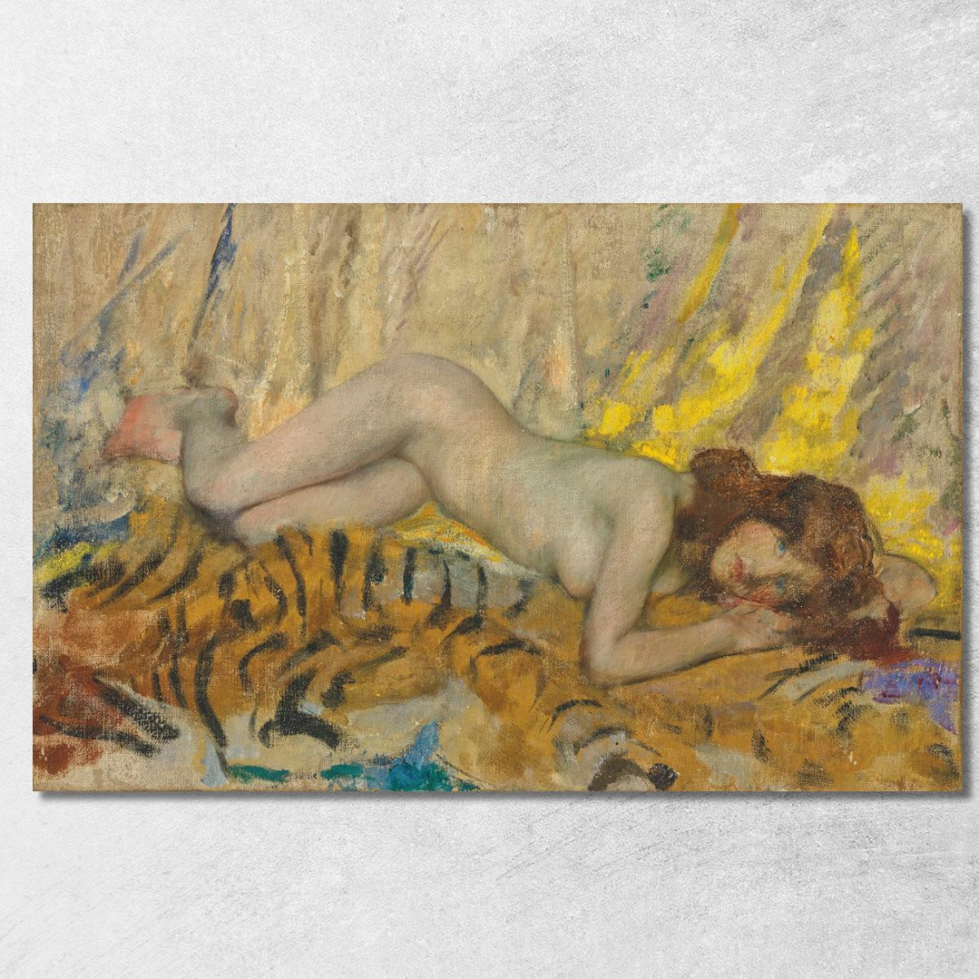 Nudo Su Pelle Di Tigre James Jebusa Shannon jjs18 quadro stampato su tela
