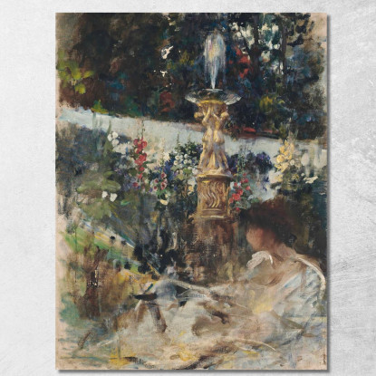 Lettura Presso La Fontana James Jebusa Shannon jjs31 quadro stampato su tela