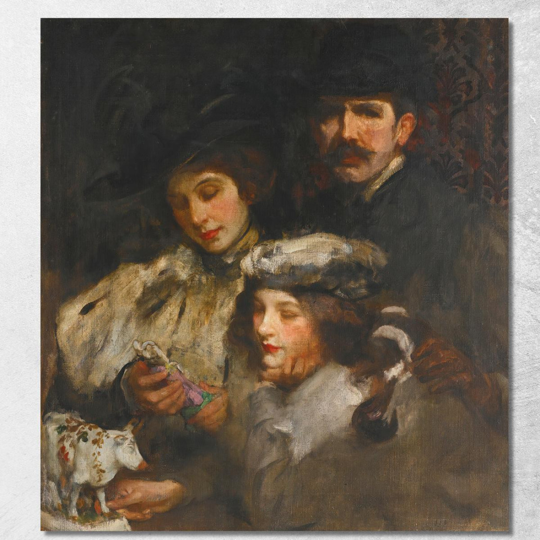 Il Pittore Sua Moglie E Sua Figlia James Jebusa Shannon jjs44 quadro stampato su tela