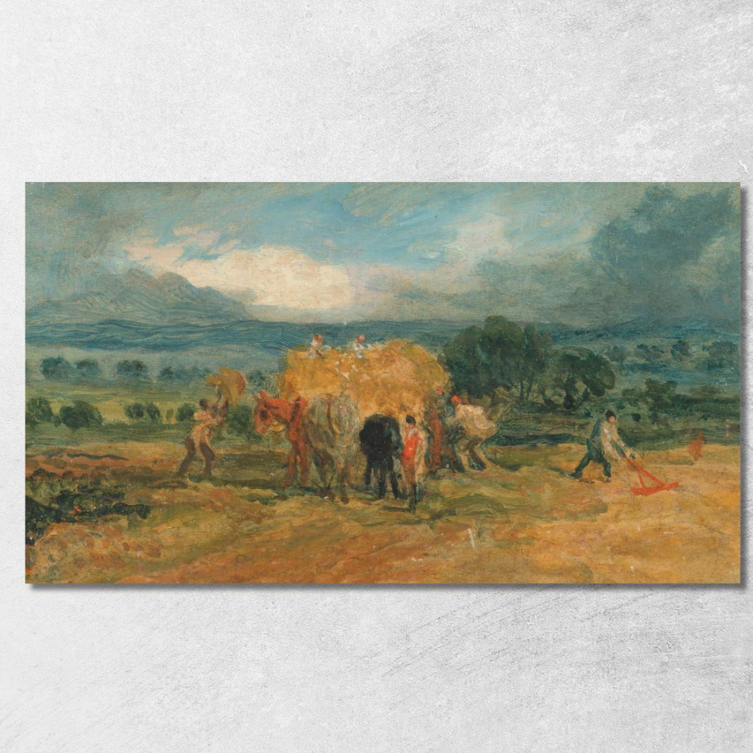Scena Di Raccolto Con Lavoratori Che Caricano Il Fieno Su Un Carro Agricolo James Ward jwr3 quadro stampato su tela