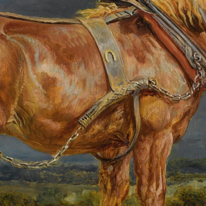 Cheshunt Il Cavallo Da Tiro Shire "Elephant" In Un Ampio Paesaggio James Ward jwr10 quadro stampato su tela