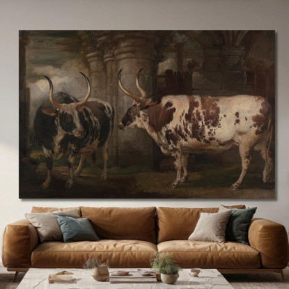 Ritratti Di Due Buoi Straordinari Di Proprietà Del Conte Di Powis James Ward jwr29 quadro stampato su tela