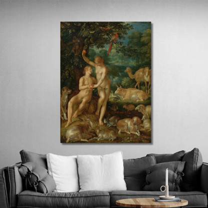 Adamo Ed Eva Joachim Wtewael jwl1 quadro stampato su tela