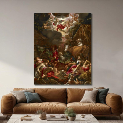 Annunciazione Ai Pastori Joachim Wtewael jwl2 quadro stampato su tela