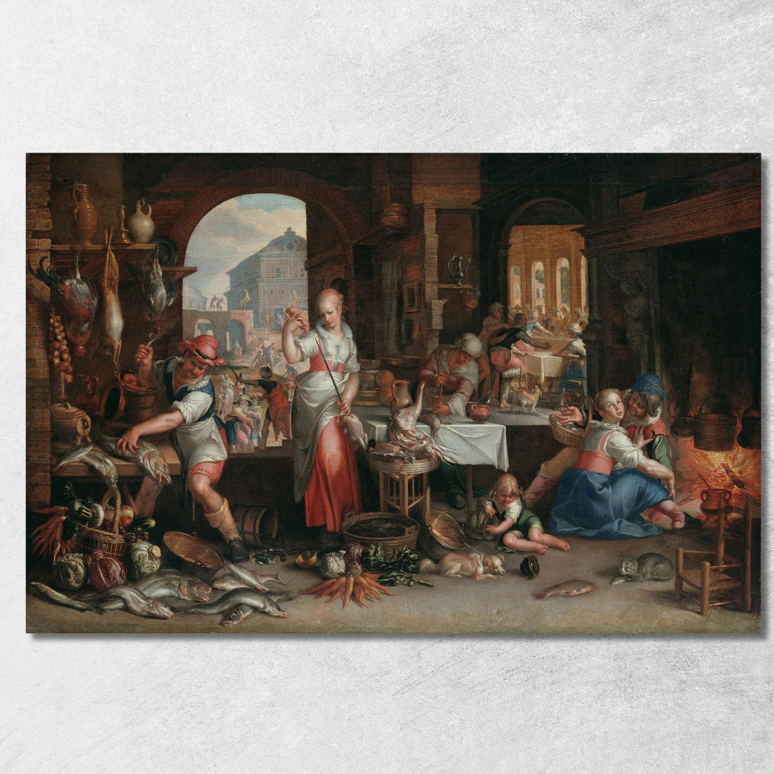 Interno Di Cucina Con La Parabola Della Grande Cena Joachim Wtewael jwl7 quadro stampato su tela