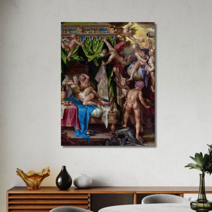 Marte E Venere Sorpresi Da Vulcano 2 Joachim Wtewael jwl9 quadro stampato su tela